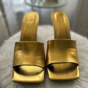 ASOS GOLD HEELED MULES!